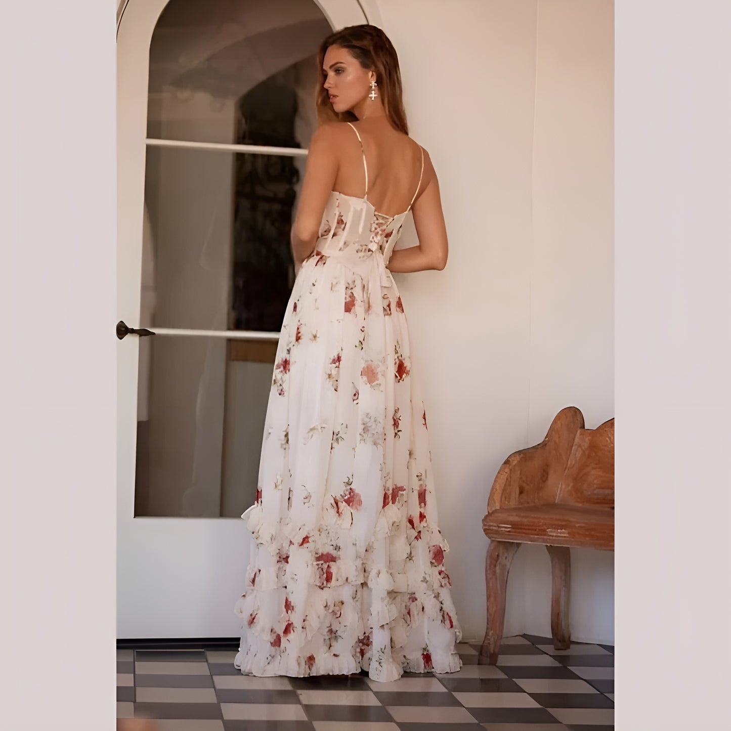 Maja | Midiklänning med blommönster