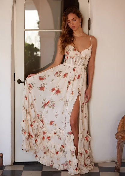 Maja | Midiklänning med blommönster